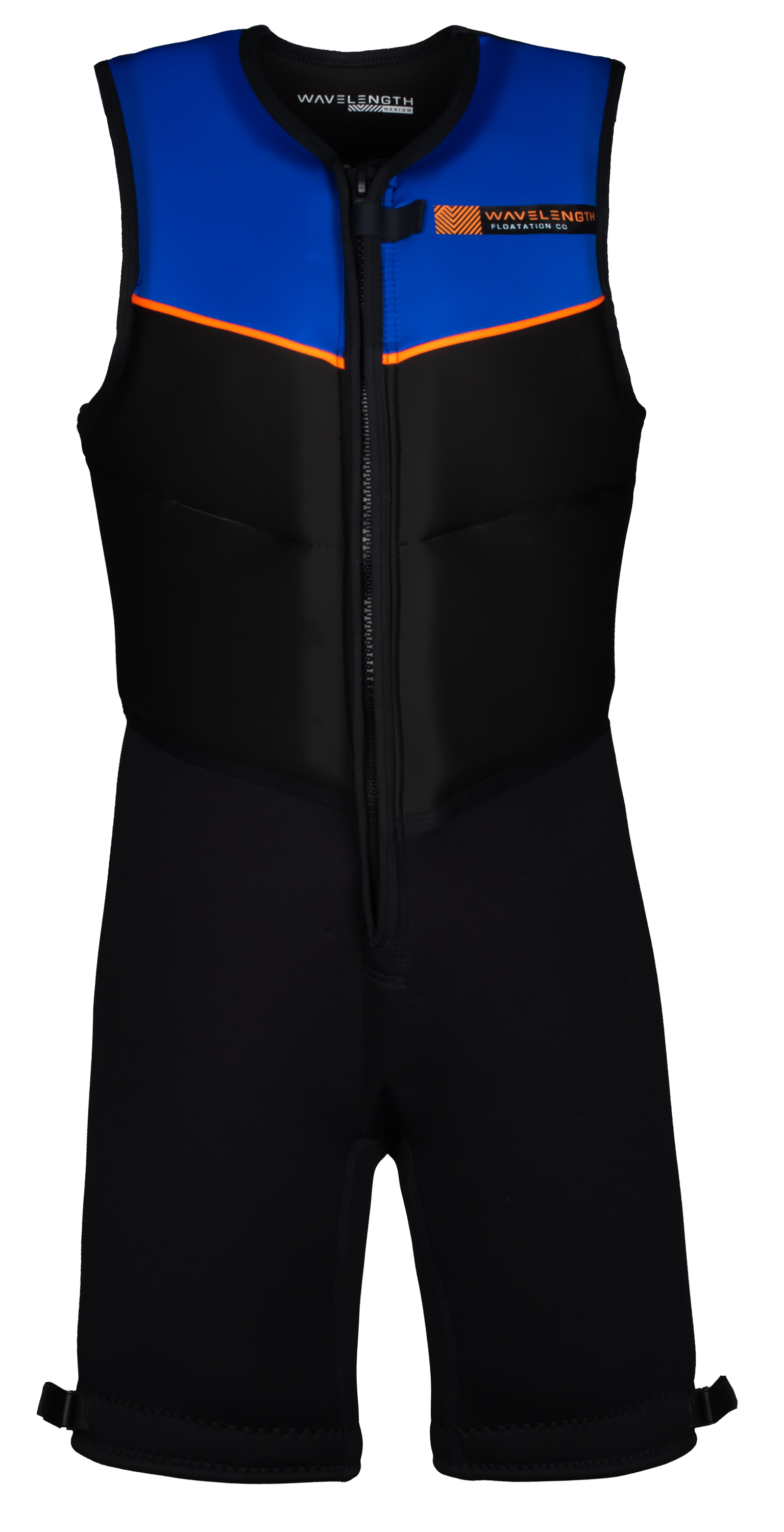 Ski Shop Wetsuits 2023 WAVELENGTH MENS BUOYANCY SUIT BLUE/ORANGE